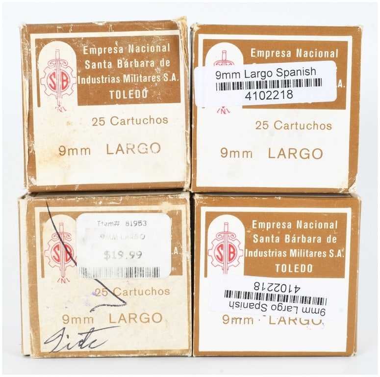 A Lot of 100 Rounds of Empresa Nacional Santa Barbara de Industrias Militares S.A. 9mm Largo (1 of 3)