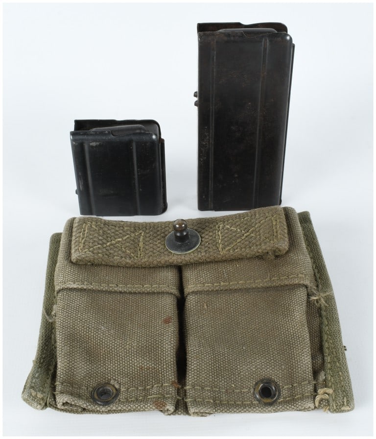 Two US M1 Carbine Magazines and a Canvas Pouch (1 of 5)