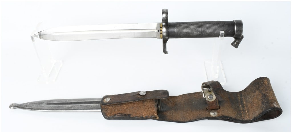 Swedish Model 1896 Mauser Knife Bayonet by Eskilstuna Jernmanufaktur AB with Scabbard and Leather (1 of 6)