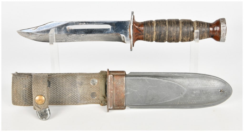 A WWII U.S. Navy Mark 1 Utility Knife by Ka-Bar with NORD Marked Scabbard (1 of 14)