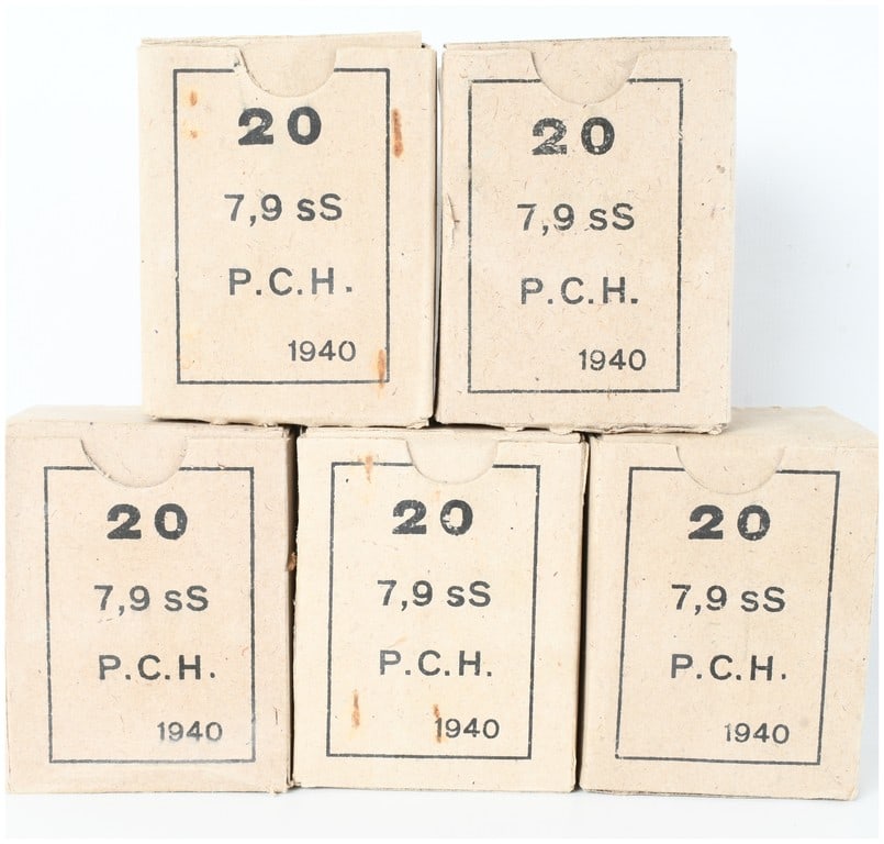 Greek Powder and Cartridge Company 7,9 sS Mauser Rifle Ammunition 7.92x57mm Mauser 1940 (1 of 3)