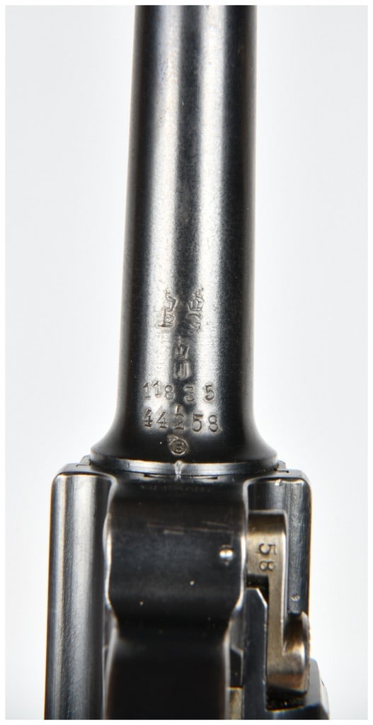 DWM Model 1906 American Eagle Toggle Lock Semi-Automatic Pistol 7.65mm Luger with 4.75 Inch Barrel - 14
