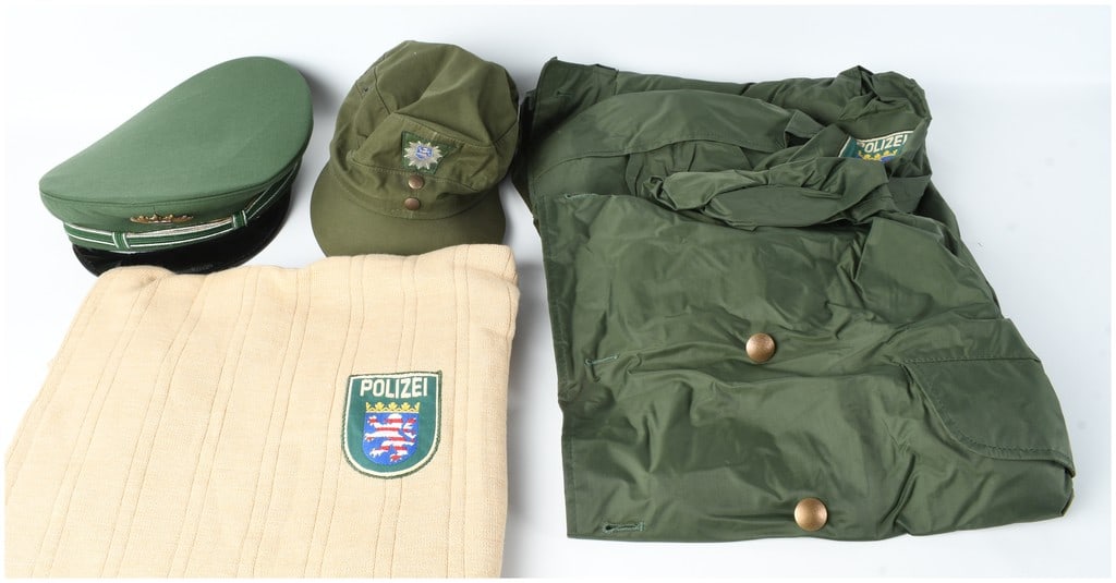 A Group of West German Hesse State Police Uniform Items and Headgear (1 of 6)