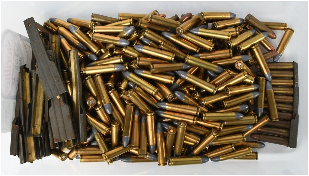 A Lot of 350 Rounds of .30 Carbine Ammunition with 15 Stripper Clips (1 of 4)