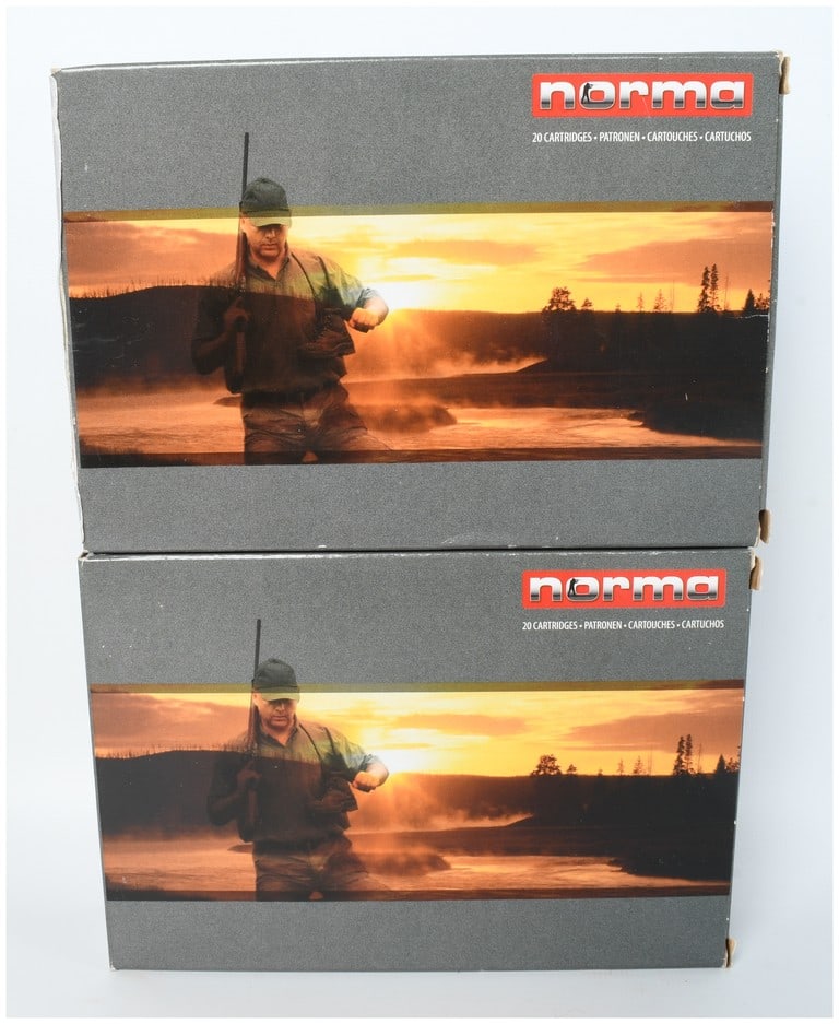 Norma 6.5 x 55mm Swedish Mauser Nosler Ballistic Silver Tip Ammunition 40 Rounds: This lot features 40 rounds of Norma brand centerfire rifle ammunition chambered in 6.5 x 55mm Swedish Mauser. Each cartridge is loaded with a 120-grain (7.8 gram) Nosler Ballistic Silver Tip (BST) pr