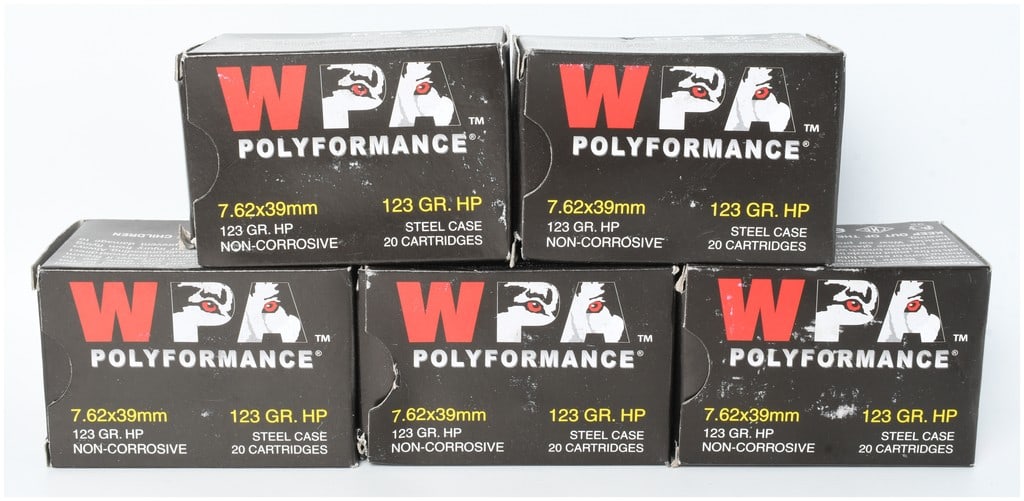 A Lot of 100 Rounds Wolf WPA Polyformance Ammunition 7.62x39mm (1 of 3)