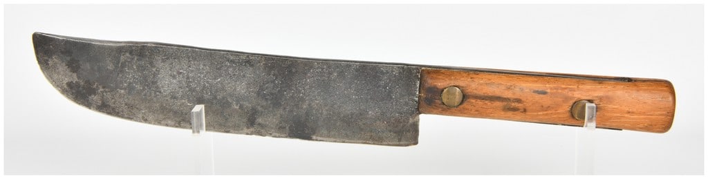 Vintage Carbon Steel Full Tang Butcher Knife with Wooden Handle (1 of 10)