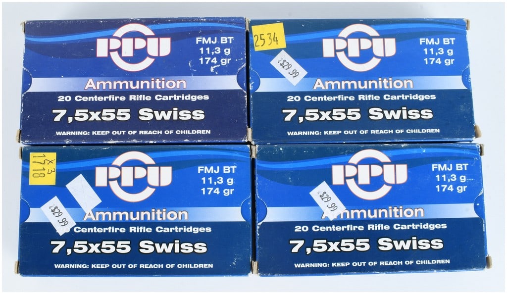 Prvi Partizan 7.5x55mm Swiss 174 Grain FMJ BT Ammunition 80 Rounds (1 of 3)