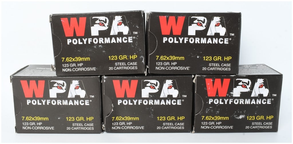 A Lot of 100 Rounds of Wolf WPA Polyformance Ammunition 7.62x39mm (1 of 3)