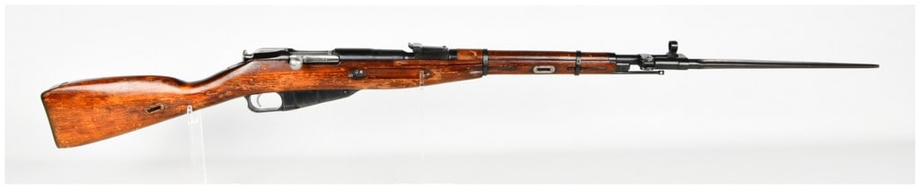 Izhevsk Model 1944 Mosin-Nagant Bolt Action Carbine 7.62x54R with 20.4 Inch Barrel 1944: This is a Soviet Russian Mosin-Nagant Model 1944 bolt action carbine chambered in 7.62x54R. The firearm features a approximately 20.4 inch barrel equipped with its characteristic integral