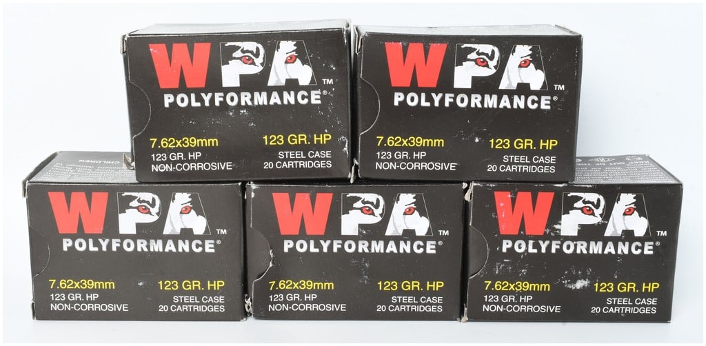 A Lot of 100 Rounds of Wolf Performance Ammunition WPA Polyformance Ammunition 7.62x39mm (1 of 3)