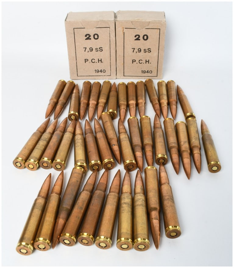A Lot of 60 Rounds of P.C.H. 7,9 sS Rifle Ammunition 1940 (1 of 4)