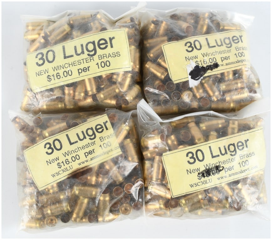 A Lot of 400 Winchester .30 Luger Unprimed Brass Ammunition Casings (1 of 4)