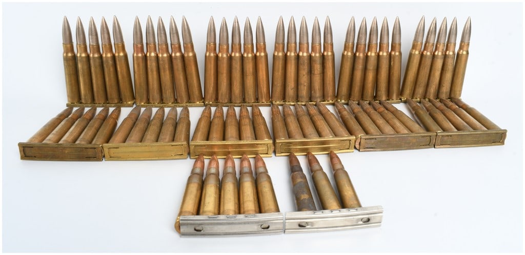 A Lot of 68 Rounds of 8mm Mauser Ammunition on Stripper Clips (1 of 5)