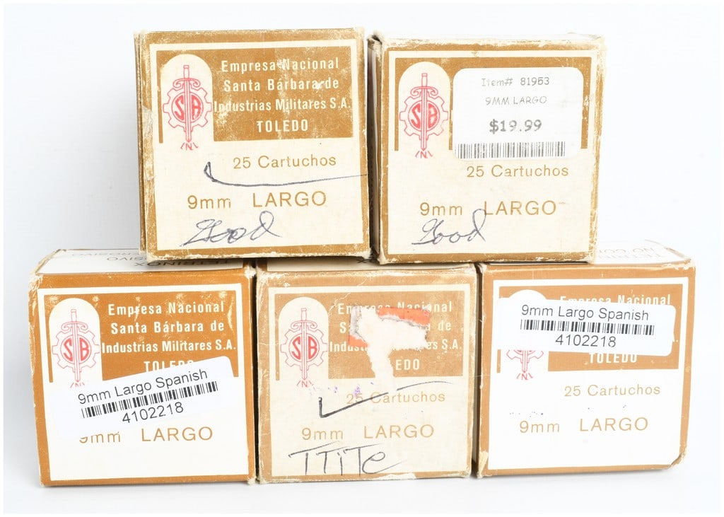 Empresa Nacional Santa Barbara 9mm Largo Ammunition 125 Rounds (1 of 3)