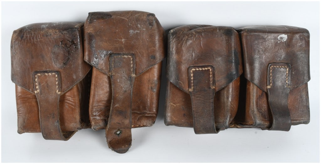 A Pair of Two-Cell Brown Leather Ammunition Pouches for Mauser Pattern Rifles (1 of 6)