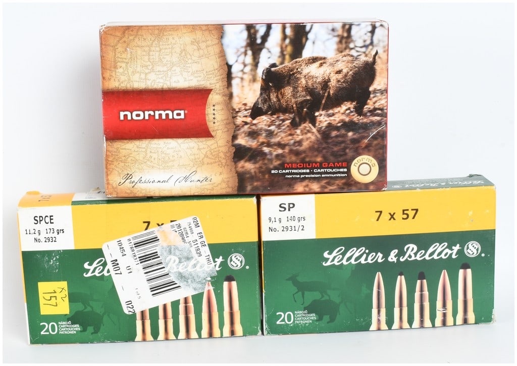 A Lot of 60 Rounds of Norma and Sellier and Bellot 7x57mm and 7x57R Ammunition (1 of 4)