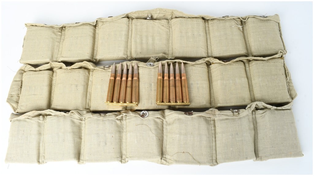 210 Rounds of 8mm Mauser Ammunition on Stripper Clips with Canvas Bandoliers (1 of 2)