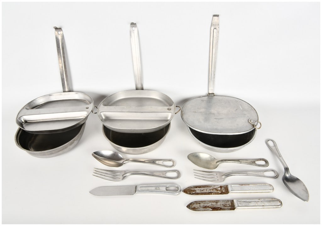 Three US Military Mess Kits and an Assortment of Field Utensils (1 of 7)