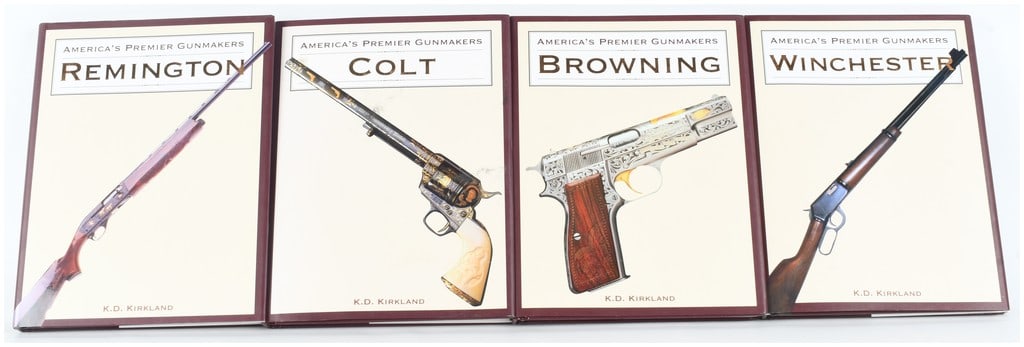 Kirkland, K.D. America's Premier Gunmakers. JG Press, 1995. A Set of 4 Volumes.: A set of four volumes from the series America's Premier Gunmakers by K.D. Kirkland. This collection includes individual titles dedicated to major American firearms manufacturers: Remington, Colt, Brow