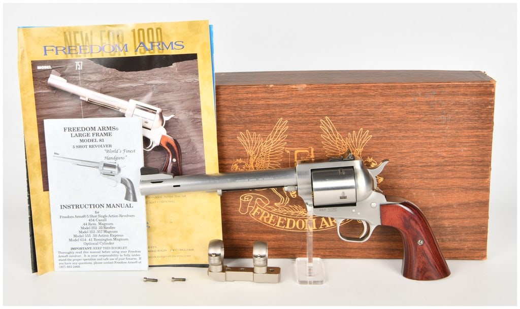 Freedom Arms Model 83 Single Action Revolver .454 Casull with 7.5 Inch Magnaport Barrel (1 of 18)