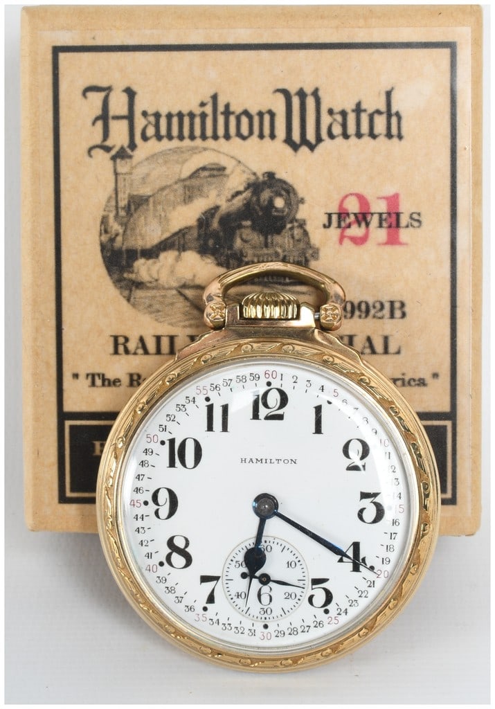 Hamilton Grade 992B Railway Special 21 Jewel Pocket Watch with Original Box (1 of 10)