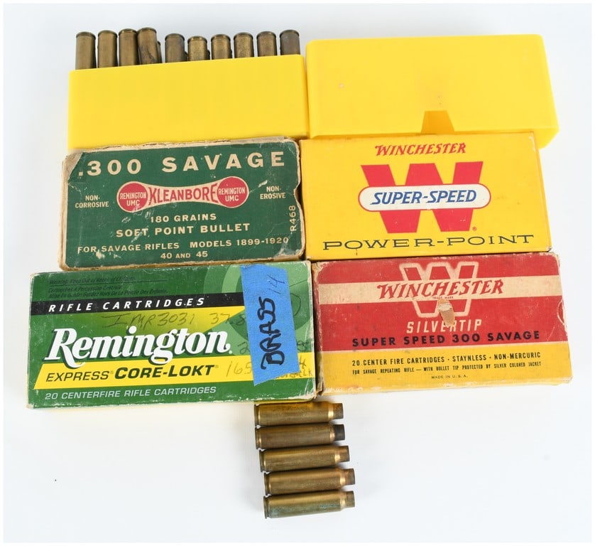 A Lot of 58 Live Rounds and 40 Empty Brass Casings in .300 Savage Caliber (1 of 6)