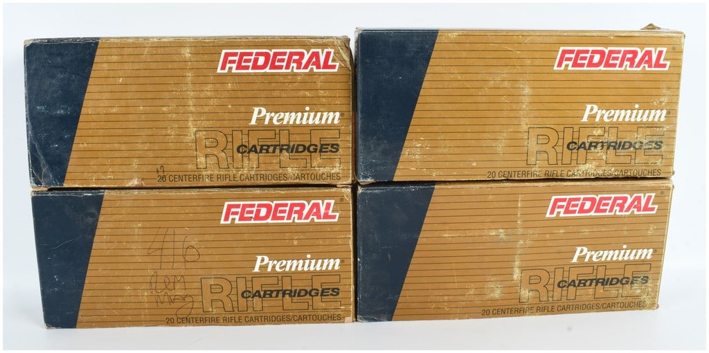 A Lot of 4 Boxes of Federal Premium Safari Centerfire Rifle Ammunition .416 Remington Magnum (1 of 3)