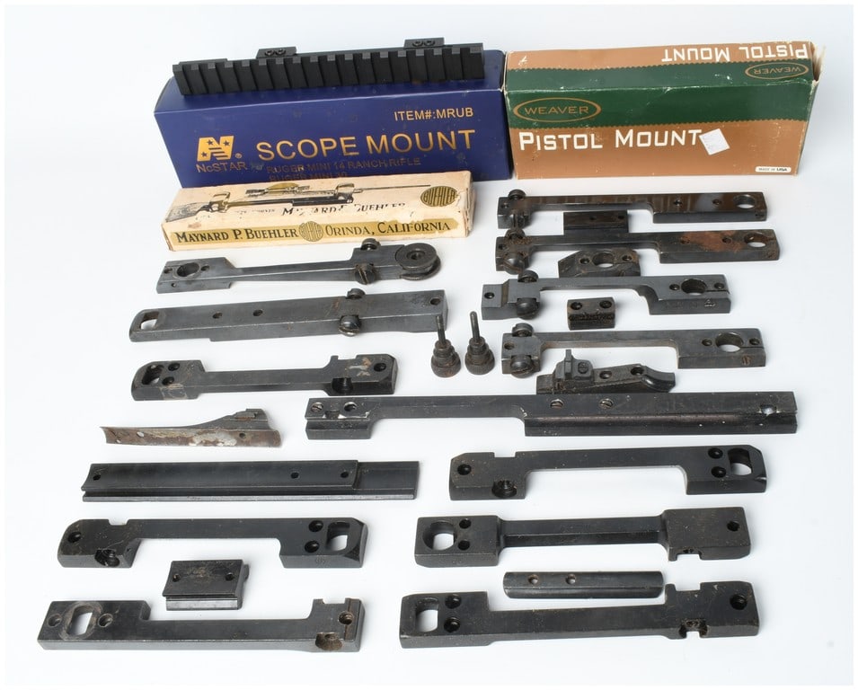 A Collection of 25 Firearm Scope Mount Bases and Accessories Including Buehler Weaver and NcSTAR (1 of 7)