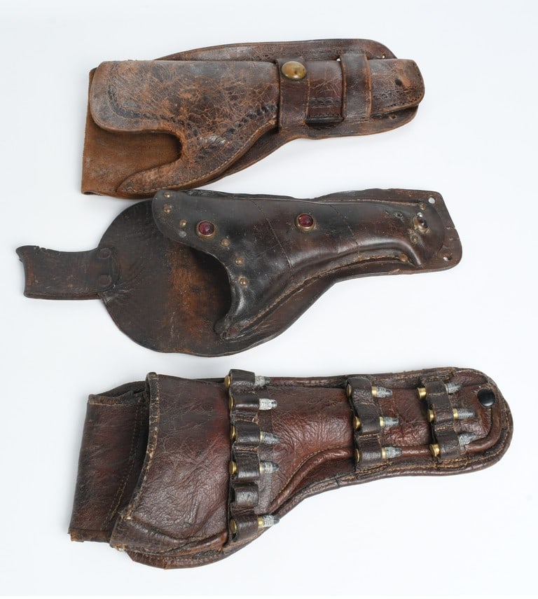 A Trio of Vintage Leather Handgun Holsters (1 of 7)