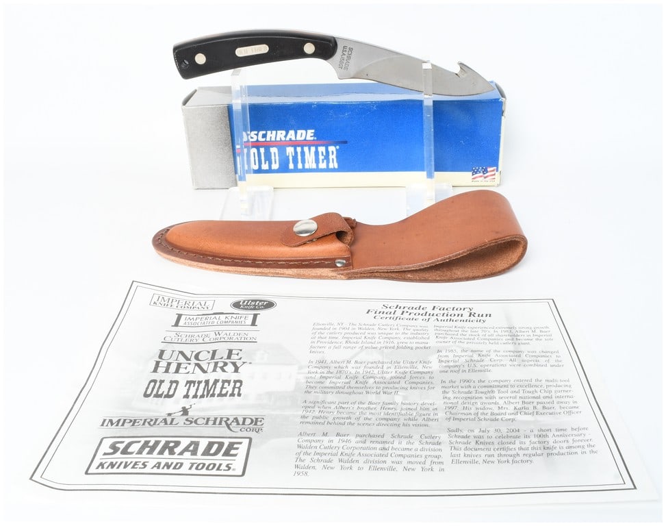 Schrade USA Old Timer 158OT Guthrie Fixed Blade Hunting Knife with Gut Hook (1 of 8)