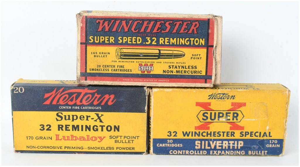 A Lot of 46 Live Rounds and Empty Brass Casings of .32 Remington and .32 Winchester Special (1 of 4)