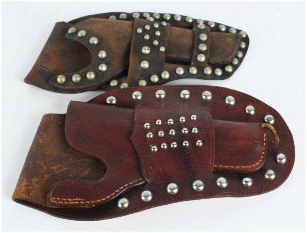 Two Vintage Studded Leather Western-Style Revolver Holsters (1 of 5)