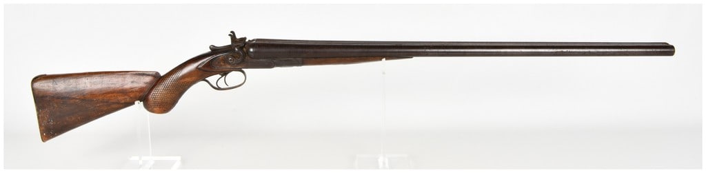 Colt Model 1878 Hammer Action Double Barrel Shotgun Antique: This is a Colt Model 1878 side-by-side double-barrel hammer shotgun, a classic 19th-century American sporting firearm. The shotgun features a break-action design with external hammers and double trigg