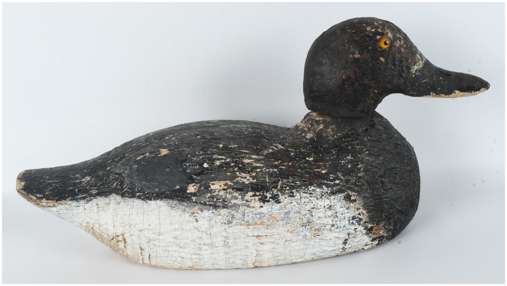 Antique Wood Bluebill Scaup Duck Decoy Attributed to Mason Decoy Factory (1 of 9)