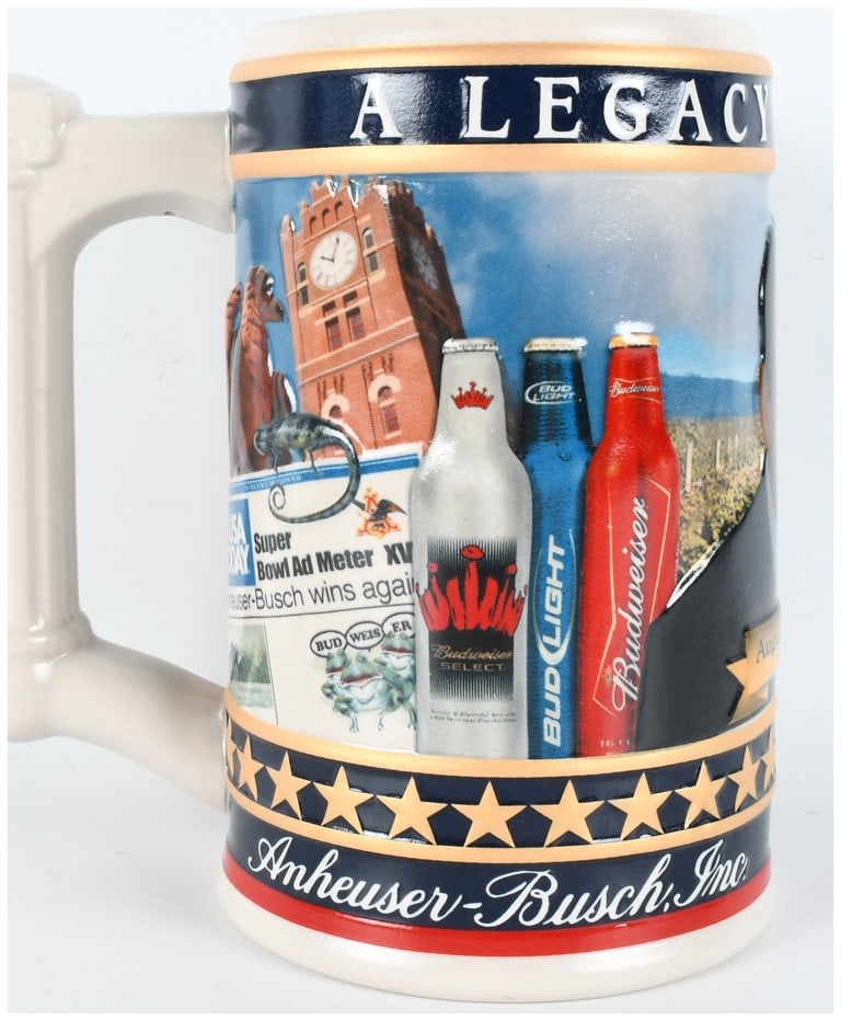 2007 Anheuser-Busch Busch Family Series State Convention Stein A Legacy of Quality: Ceramic beer stein produced for Anheuser-Busch, Inc. as the sixth and final installment in the Busch Family Series, specifically issued for the 2007 State Convention. The unlidded stein was manufactur