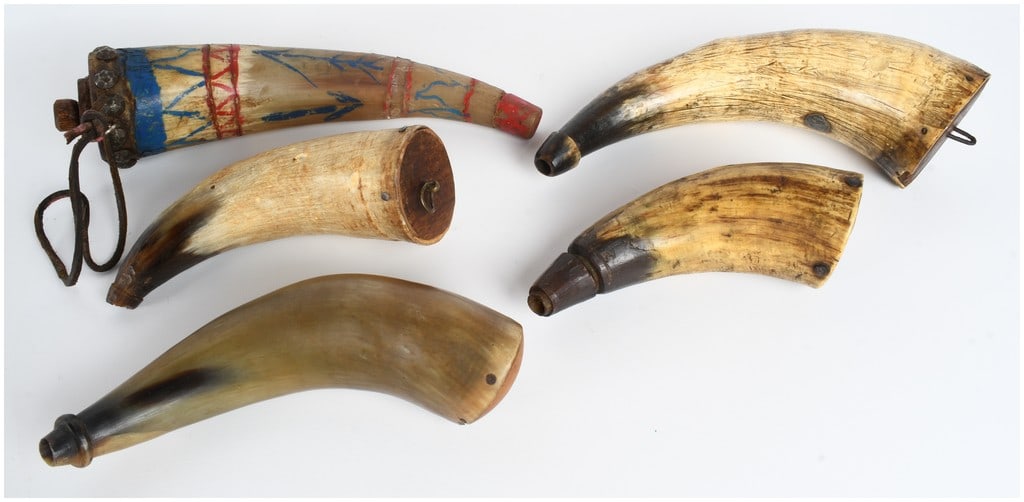 A Collection of Antique Powder Horns (1 of 5)