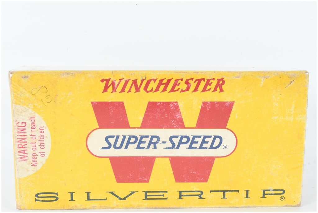 A Lot of 20 Rounds of Winchester Super-Speed Silvertip Ammunition .348 Winchester: This lot consists of 20 rounds of Winchester Super-Speed Silvertip ammunition chambered in .348 Winchester. These cartridges are equipped with 200-grain expanding bullets designed with a soft jacketed