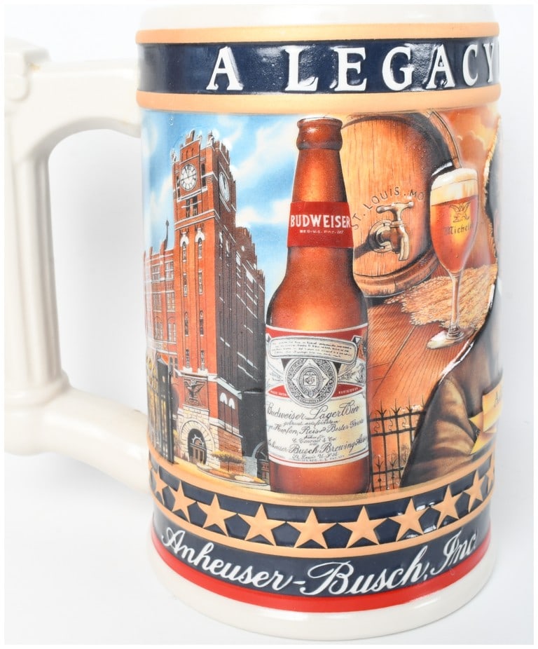 2001 Anheuser-Busch State Convention Stein Busch Family Series Adolphus Busch: This is a single handcrafted ceramic beer stein manufactured by Ceramarte of Brazil for Anheuser-Busch, Inc. The stein is identified as the first in a series of six from the Busch Family Series, produ