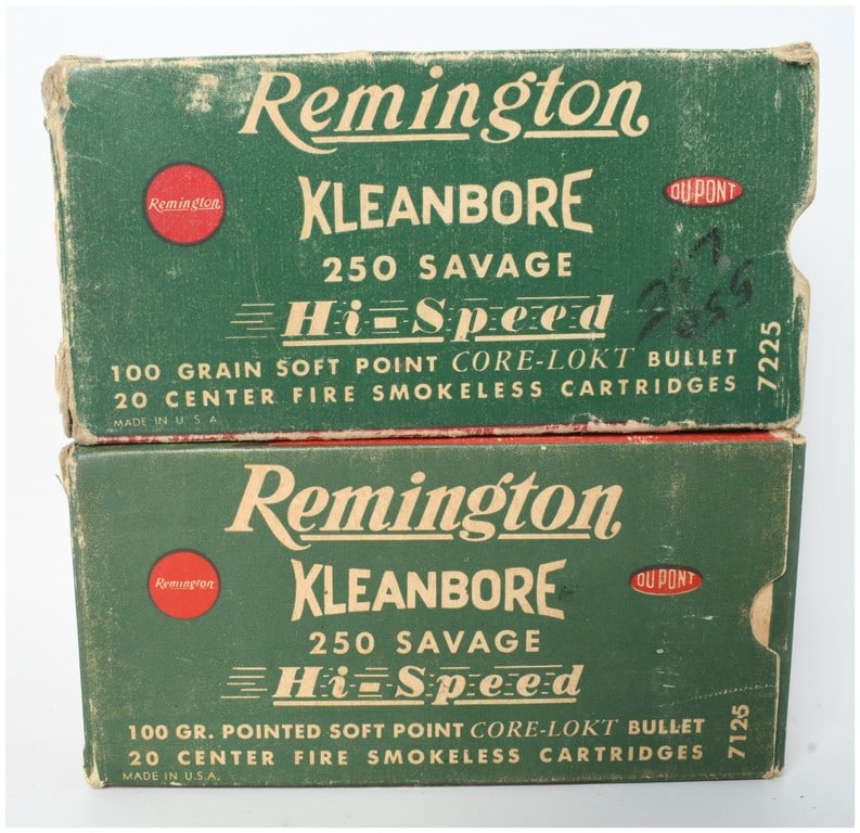 A Lot of 24 Remington .250 Savage Empty Brass Casings with Vintage Boxes (1 of 4)