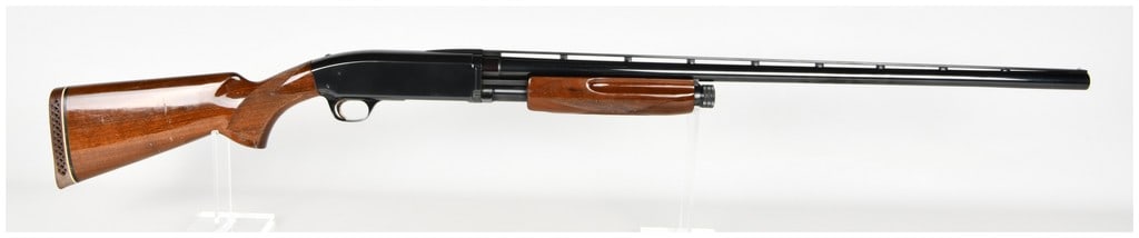 Browning BPS Field Model Pump Action Shotgun 12 Gauge with 30 Inch Barrel: This Browning BPS Field Model is a pump action shotgun chambered for 12 gauge 2 3/4 inch and 3 inch shells. It features a 30 inch blued steel barrel equipped with a ventilated rib and a single silver 