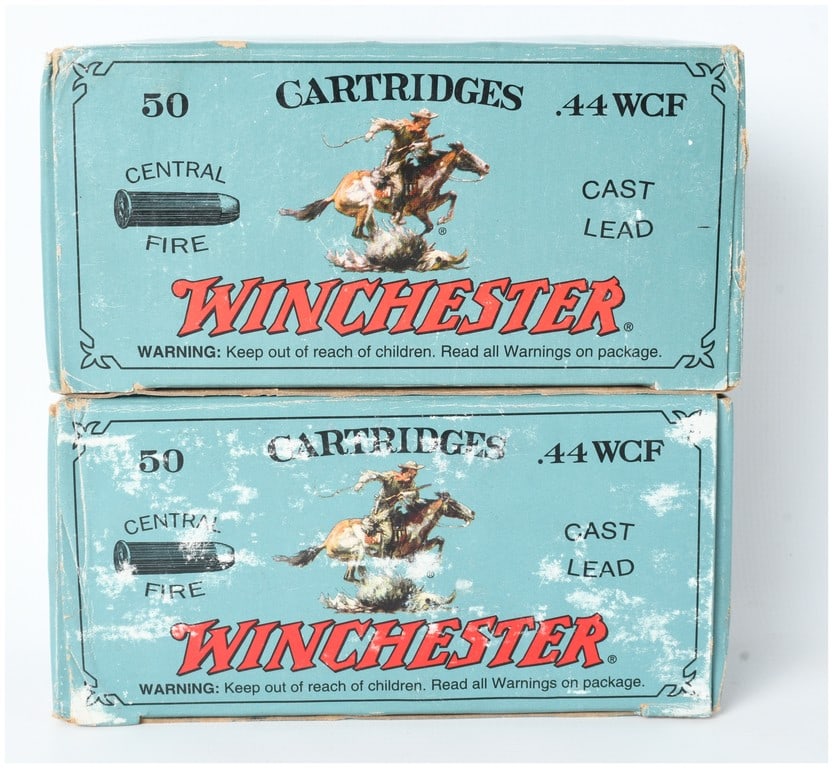 A Lot of 100 Rounds of Winchester Cowboy Action Loads .44-40 Winchester Ammunition: This lot consists of two boxes containing a total of 100 rounds of Winchester Cowboy Action Loads ammunition chambered in .44-40 Winchester (.44 WCF). These cartridges are specifically designed for us