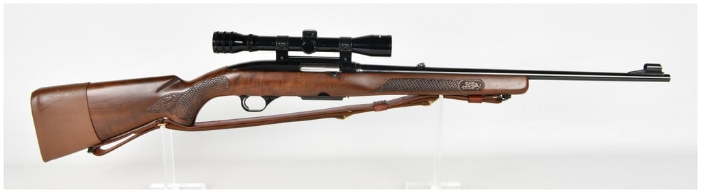 Winchester Model 100 Semi-Automatic Rifle .308 Winchester with 22 Inch Barrel: The Winchester Model 100 is a gas-operated semi-automatic sporting rifle designed for hunting, chambered in the versatile .308 Winchester caliber. This example features a 22-inch barrel made of Winche