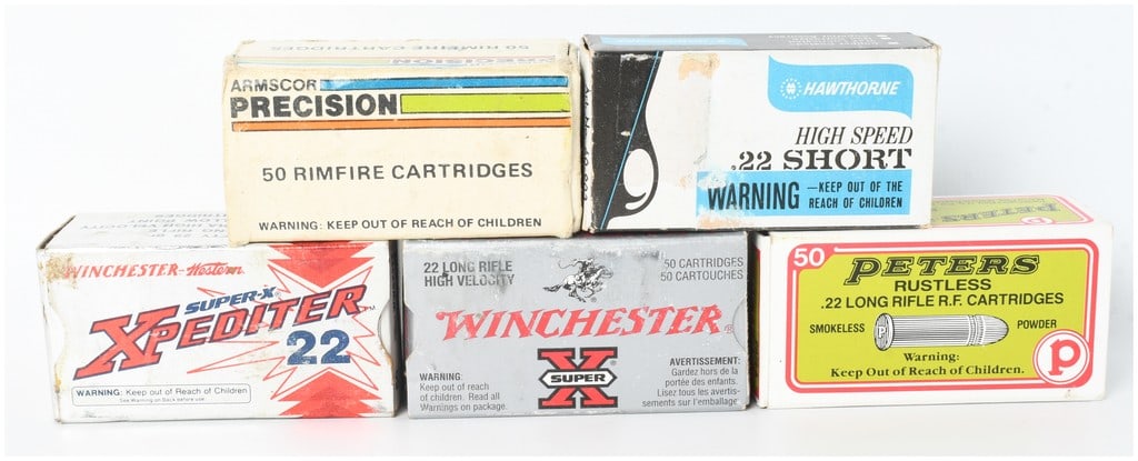 A Lot of 224 Rounds of Assorted .22 Caliber Rimfire Ammunition (1 of 5)