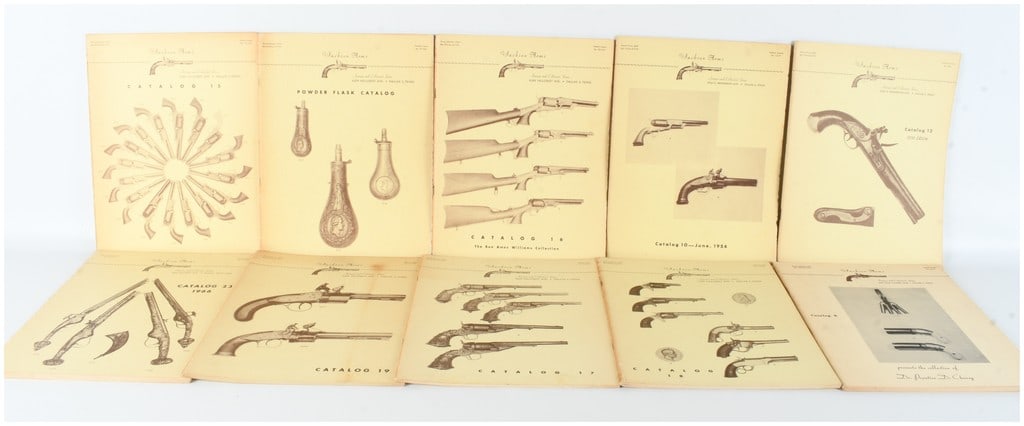 Jackson Arms. A Collection of 10 Antique and Collectible Firearms Catalogs. Jackson Arms, 1954-1966.: A collection of 10 vintage trade catalogs from Jackson Arms, a prominent dealer in antique and collectible firearms based in Dallas, Texas. The group includes the following identified issues: Catalog 