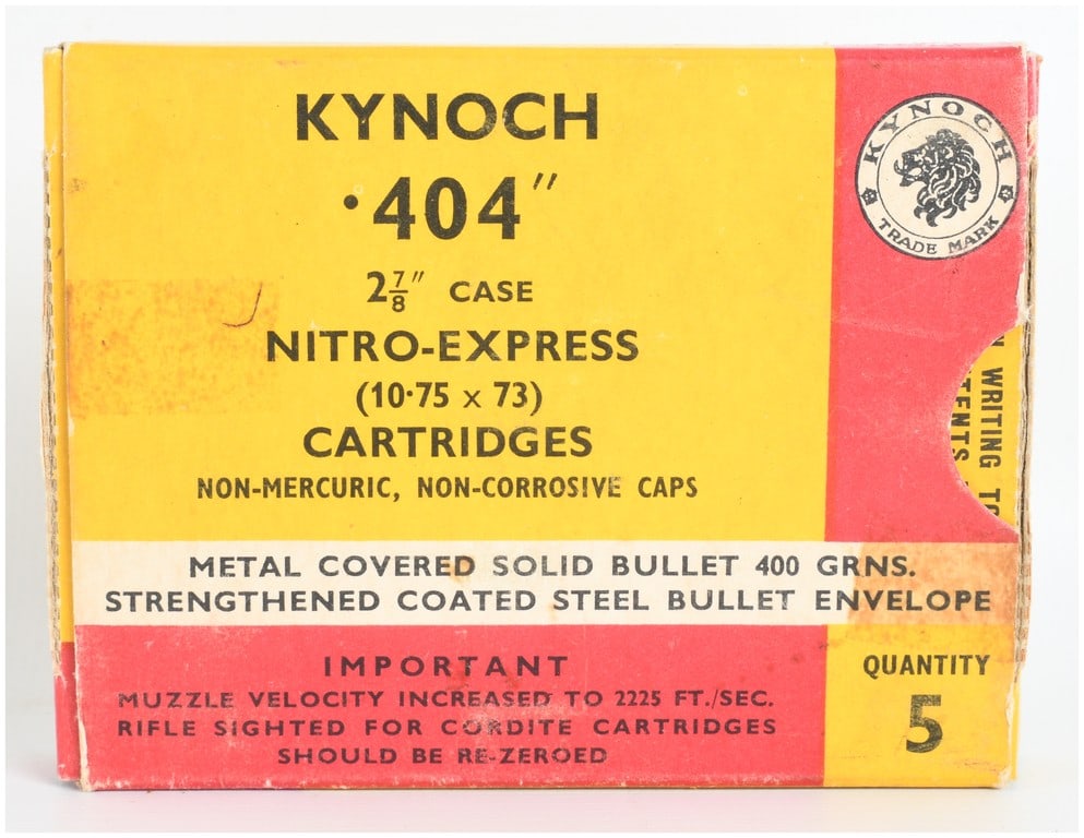 Kynoch .404 Nitro-Express Cartridges 5 Rounds (1 of 4)