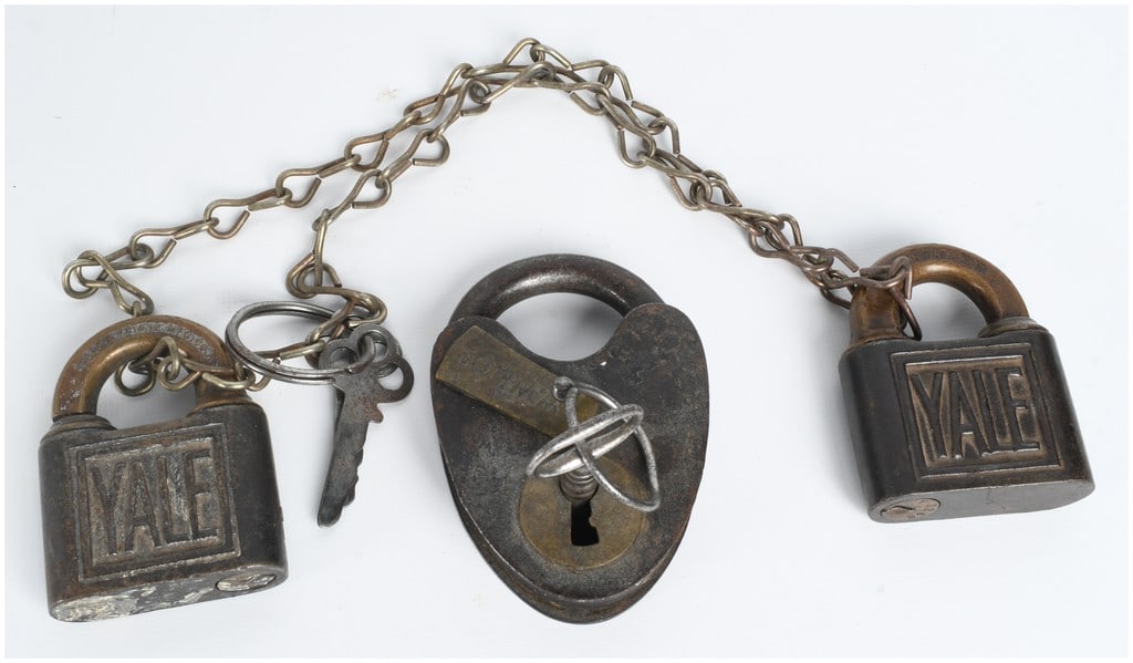 Three Antique and Vintage American Padlocks by Yale and Bohannan (1 of 8)
