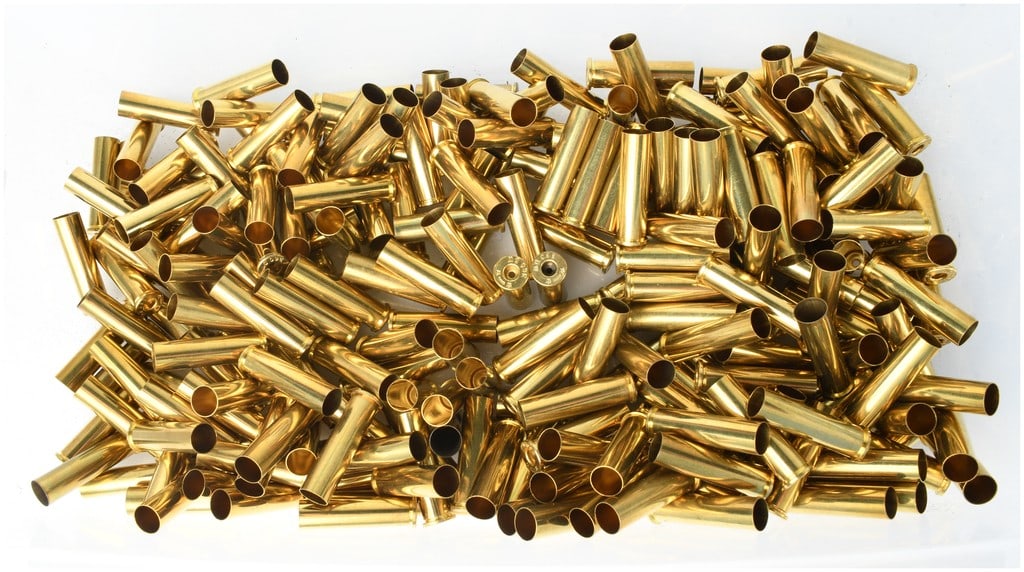 Starline Brass .360 Dan Wesson Empty Cartridge Casings for Reloading 245 Count: A group of 245 empty brass cartridge cases chambered for .360 Dan Wesson. These unprimed, rimmed, and straight-walled cases are designed for reloading and ammunition construction. The casings exhibit 