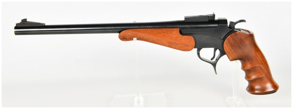 Thompson/Center Encore Break-Action Single-Shot Pistol .223 Remington with 15 Inch Barrel: This Thompson/Center Encore is a break-action, single-shot pistol chambered in .223 Remington and features a 15-inch blued barrel. Designed for long-range handgun hunting and target shooting, the fire