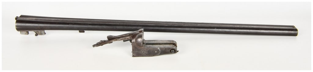 Parker Brothers Grade G Break-Action Side-by-Side Shotgun 12 Gauge for Parts/Repair: This lot consists of two primary components for a Parker Brothers Grade G break-action side-by-side shotgun, being offered as a parts gun for repair or restoration. The assembly includes a set of Dama